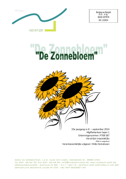 De Zonnebloem, september 2014 (pdf - 3750 MB) - Huize Sint