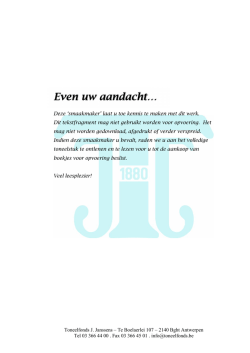 Even uw aandacht… - Toneelfonds J.Janssens