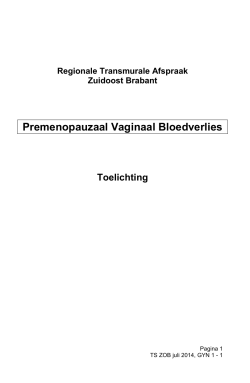 Toelichting bij RTA Premenopauzaal Vaginaal Bloedverlies