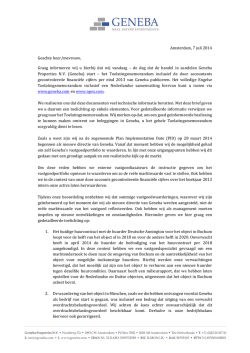 handel en publicatie Toelatingsmemorandum