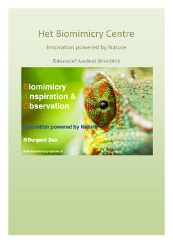 Biomimicry Centre Educatief Aanbod 2014 2015