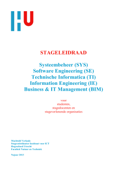 STAGELEIDRAAD Systeembeheer (SYS) - Bedrijven