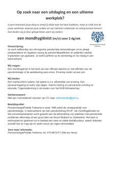 een mondhygi&euml;nist (m/v) voor 2 dg/wk