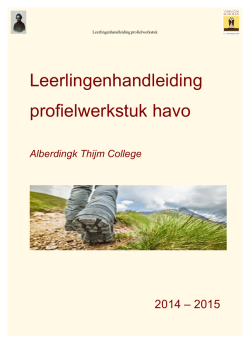 Handleidingprofielwerkstuk havo 2014-2015