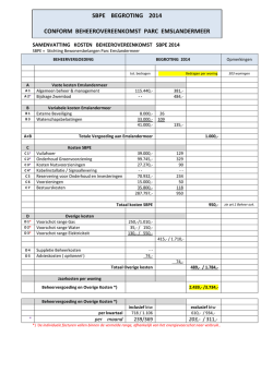 Beheervergoeding SBPE 2014