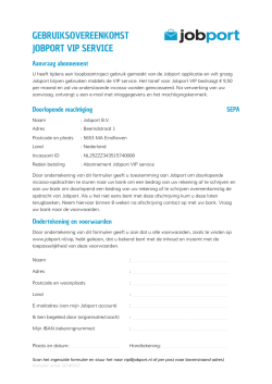 Jobport ovk - VIP overeenkomst en incassomachtiging