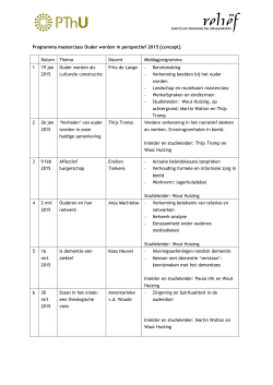 Programma masterclass Ouder worden in perspectief 2015 [concept