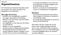Gezocht: Organist/musicus Zaandam