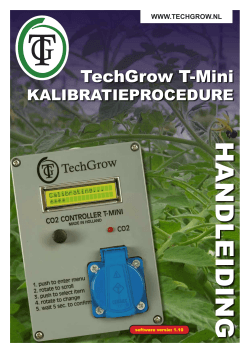 TechGrow T-Mini kalibratie handleiding – Software versie: 1.10