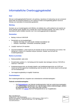 Informatiefiche Overbruggingskrediet