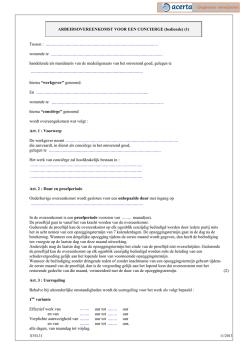 ARBEIDSOVEREENKOMST VOOR EEN CONCIERGE