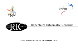 KLEIN REPERTORIUM SECTIE FANFARE 2014