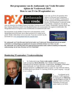 In deze brief van de Ambassade van Vrede Deventer