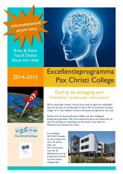 Brochure werving - Pax Christi College