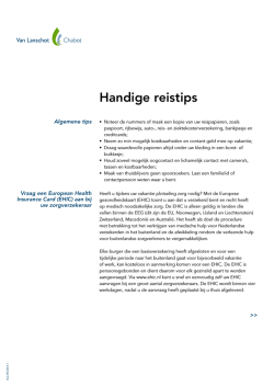 Handige reistips - Van Lanschot Chabot