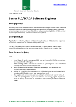 Senior PLC/SCADA Software Engineer Bedrijfsprofiel