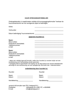Huuropzeggingsformulier t.b.v. woonruimte
