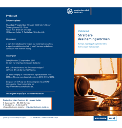 Download de folder. - Postuniversitair Centrum KU Leuven Kulak