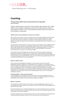 Coaching - HELDER. ontwikkeling