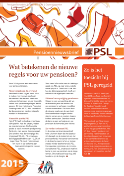 Pensioennieuwsbrief november 2014