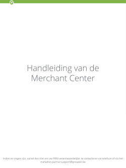 Handleiding van de Merchant Center