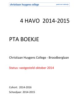 4 HAVO 2014-2015 PTA BOEKJE - Christiaan Huygens College