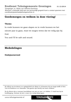 31 dec. 2014 - Tehuisgemeente