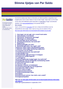 Slimme lijstjes van Per Saldo (in pdf)
