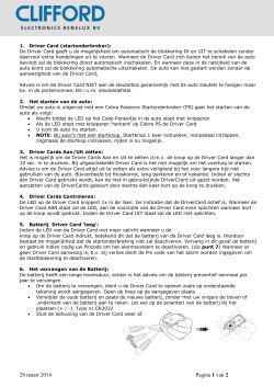 28 maart 2014 Pagina 1 van 2 - CLIFFORD Electronics Benelux