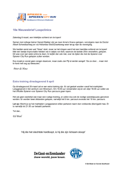 10e Nieuwsbrief Loopclinics Peter de Heus Ed Bisel