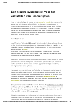Een nieuwe systematiek voor het vaststellen van
