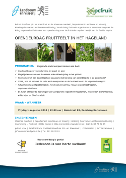 Opendeurdag Hageland - Proefcentrum voor fruitteelt