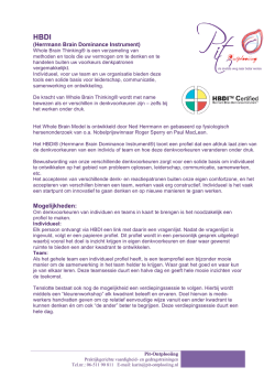 HBDI - Welkom bij PIT Ontplooiing!