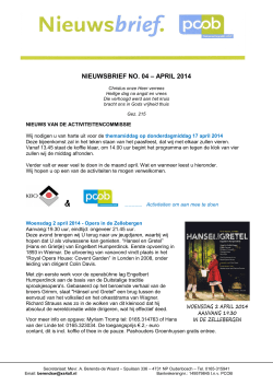 Nieuwsbrief 4 2014 april - Protestantse gemeente Oudenbosch