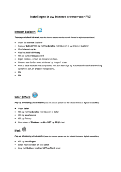 Instellingen in uw Internet browser voor PVZ