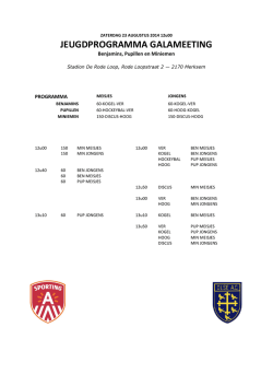 JEUGDPROGRAMMA GALAMEETING