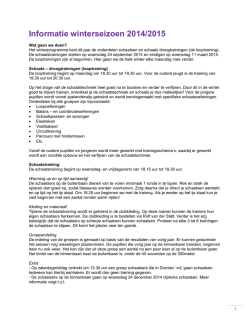 Informatie winterseizoen 2014/2015