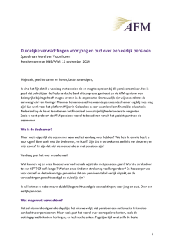Duidelijke verwachtingen voor jong en oud over een eerlijk