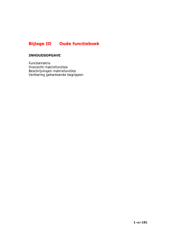 Bijlage ID Oude functieboek