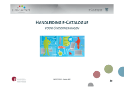 Handleiding e-Catalogue voor ondernemingen ()