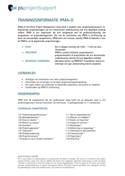 Download de IPMA-D trainingsinformatie