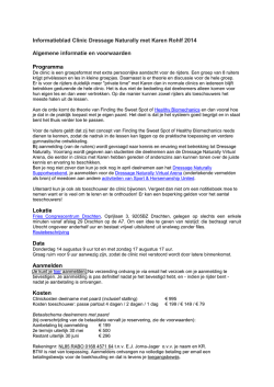 Informatieblad Clinic Dressage Naturally met Karen Rohlf 2014