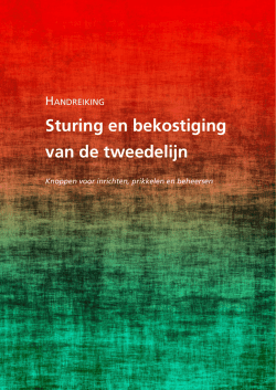 Handreiking Sturing en bekostiging van de tweedelijn: knoppen