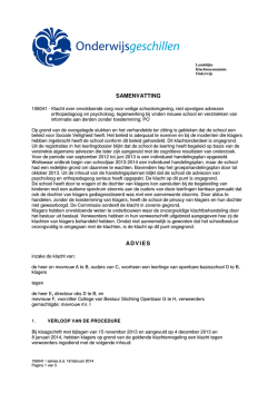 SAMENVATTING ADVIES - Onderwijsgeschillen