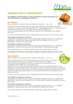 GROEPSUITJES en THEMAFEESTEN