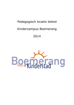 Pedagogisch beleid - Kinderstad Tilburg