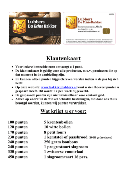 Spelregels - Bakkerij Lubbers