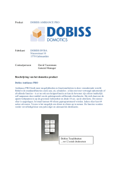 Product DOBISS AMBIANCE PRO Fabrikant DOBISS BVBA