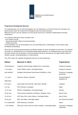 Strategische beurzen 2014
