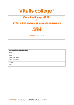 Ontwikkelingsportfolio KAPPER niv3 2014-2017